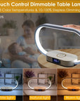 Touch Control Bedside Lamp with Clock & Charging