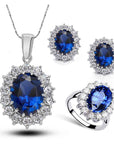 Crystal Jewelry Bridal Necklace Earrings Ring Jewelry Set