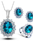 Crystal Jewelry Bridal Necklace Earrings Ring Jewelry Set