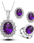 Crystal Jewelry Bridal Necklace Earrings Ring Jewelry Set