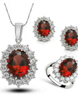 Crystal Jewelry Bridal Necklace Earrings Ring Jewelry Set