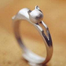 Cute Cat Jewelry Set - Ring - Ear Rings - Necklace - Glamour gadget04