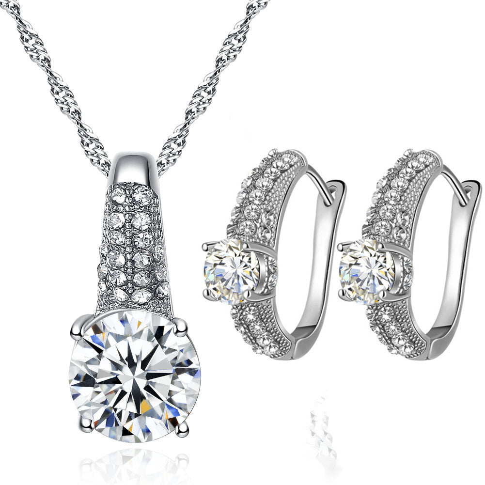 Bridal Necklace Earring Jewelry Set - Glamour gadget04
