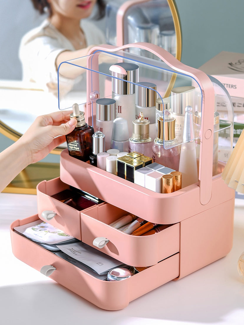 Makeup Storage Desktop Dustproof Lipstick Makeup Brush Finishing Box Dressing Table Skin Care Product Mask Rack - Glamour gadget04