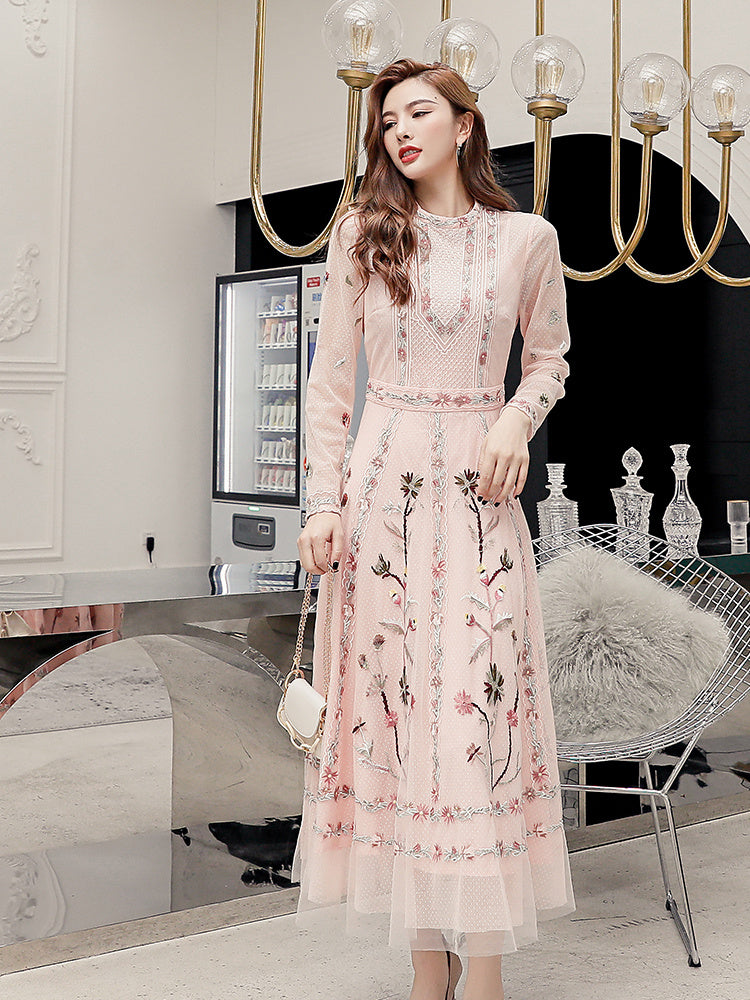 Temperament Skirt Heavy Embroidered Thin Dress - Glamour gadget04