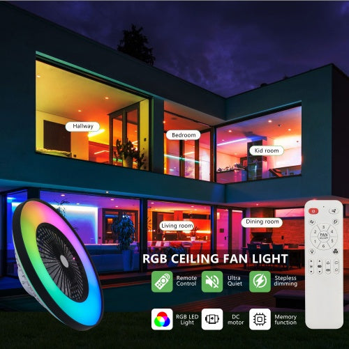 23″ Smart RGB Ceiling Fan Light