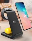 3 In 1 Fast Charging Station Wireless Charger Stand Wireless Quick Charge Dock For Phone Holder