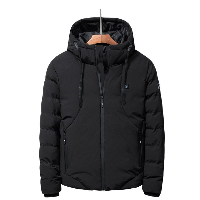 New Men Women Cotton Coat USB Smart Electric Heated Jackets Winter Thicken Down Hooded Outdoor Hiking Ski Clothing 7XL - Glamour gadget04