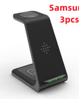 3 In 1 Fast Charging Station Wireless Charger Stand Wireless Quick Charge Dock For Phone Holder
