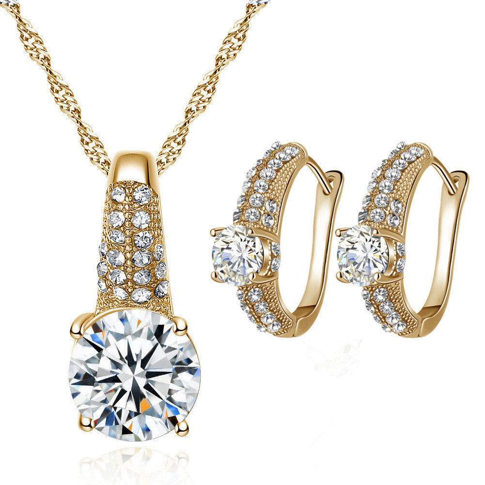 Bridal Necklace Earring Jewelry Set - Glamour gadget04