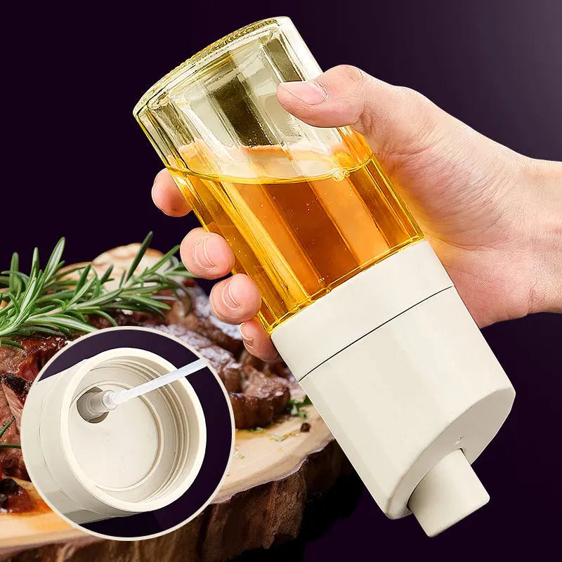 Kitchen Gadget 2-in-1 Glass Oil Bottle Press Oil Dispenser Barbecue Fuel Injector - Glamour gadget04