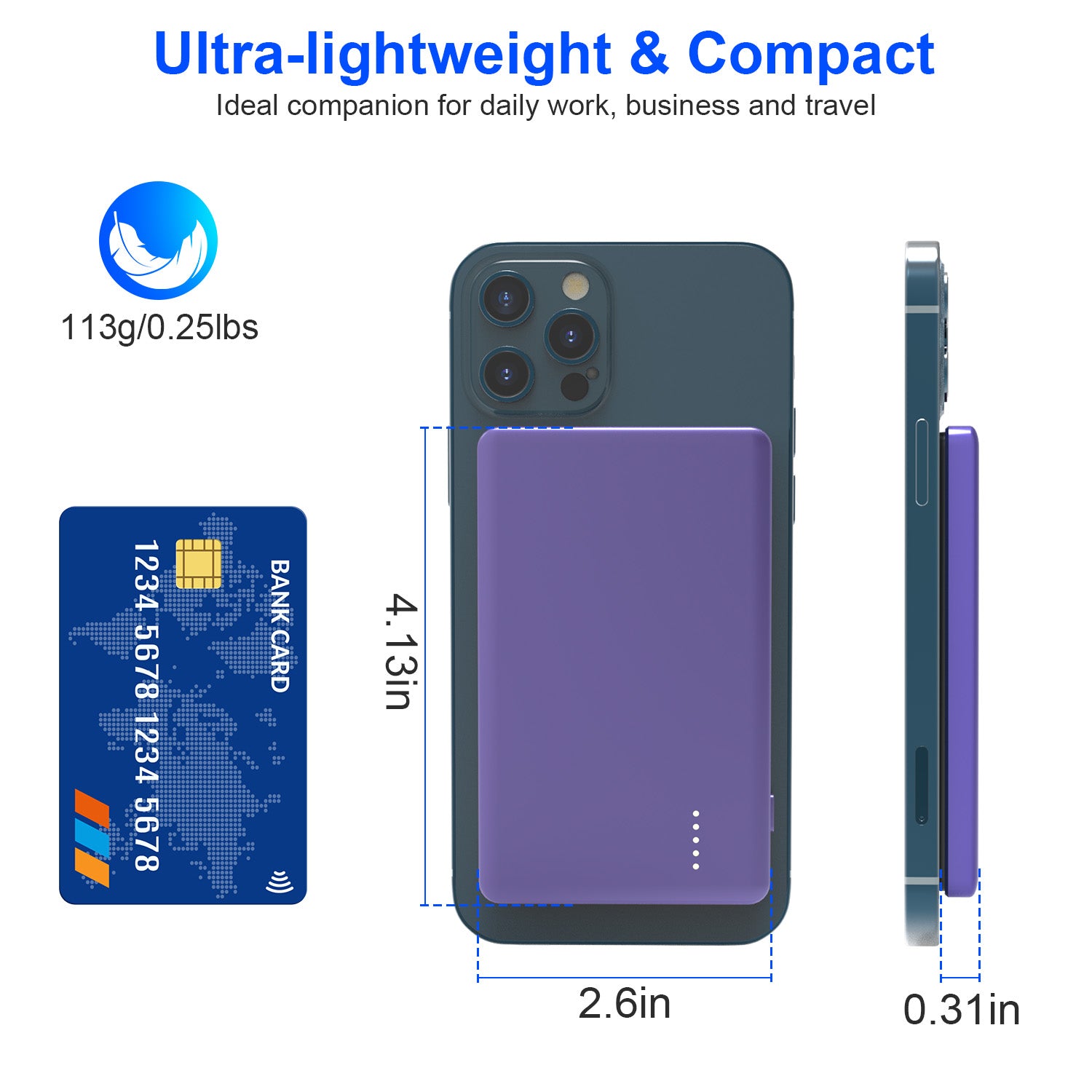 5000 mAh MagSafe Wireless Power Bank