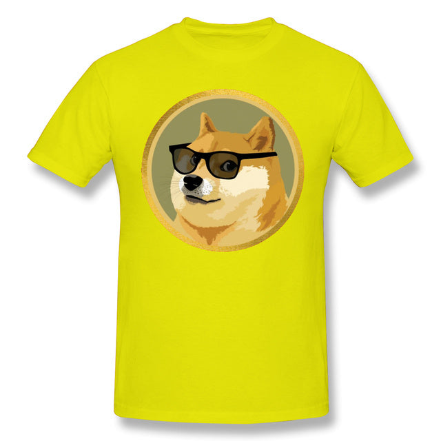 Men Clothing Dogecoin T Shirt Doge Coin Apparel Fashion Shor - Glamour gadget04
