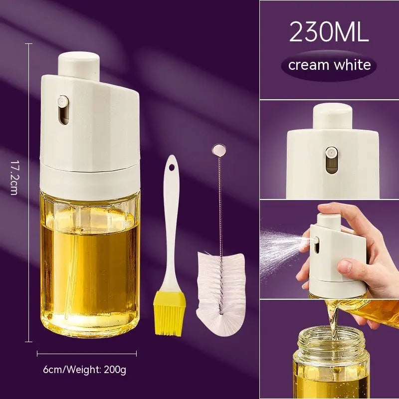 Kitchen Gadget 2-in-1 Glass Oil Bottle Press Oil Dispenser Barbecue Fuel Injector - Glamour gadget04