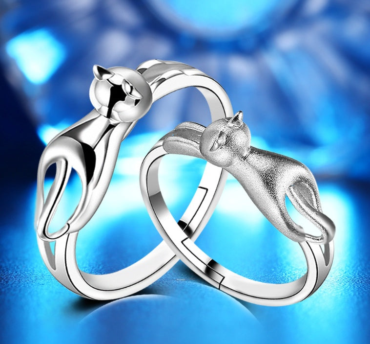 Cute Cat Jewelry Set - Ring - Ear Rings - Necklace - Glamour gadget04