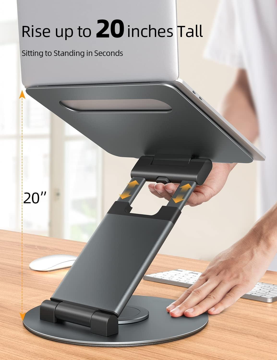 Notebook Bracket Laptop Bracket Aluminum Alloy Desktop Adjustable Base 360-degree Rotation - Glamour gadget04