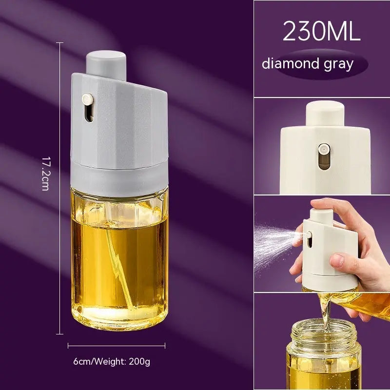 Kitchen Gadget 2-in-1 Glass Oil Bottle Press Oil Dispenser Barbecue Fuel Injector - Glamour gadget04