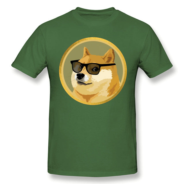 Men Clothing Dogecoin T Shirt Doge Coin Apparel Fashion Shor - Glamour gadget04