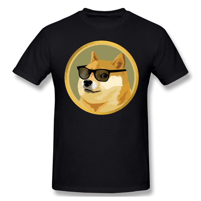 Men Clothing Dogecoin T Shirt Doge Coin Apparel Fashion Shor - Glamour gadget04