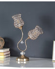 Rose Gold Floral Trumpet Table Lamp