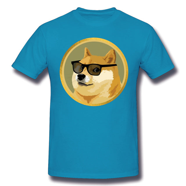 Men Clothing Dogecoin T Shirt Doge Coin Apparel Fashion Shor - Glamour gadget04