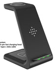 3 In 1 Fast Charging Station Wireless Charger Stand Wireless Quick Charge Dock For Phone Holder