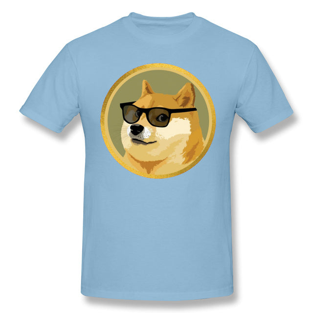 Men Clothing Dogecoin T Shirt Doge Coin Apparel Fashion Shor - Glamour gadget04