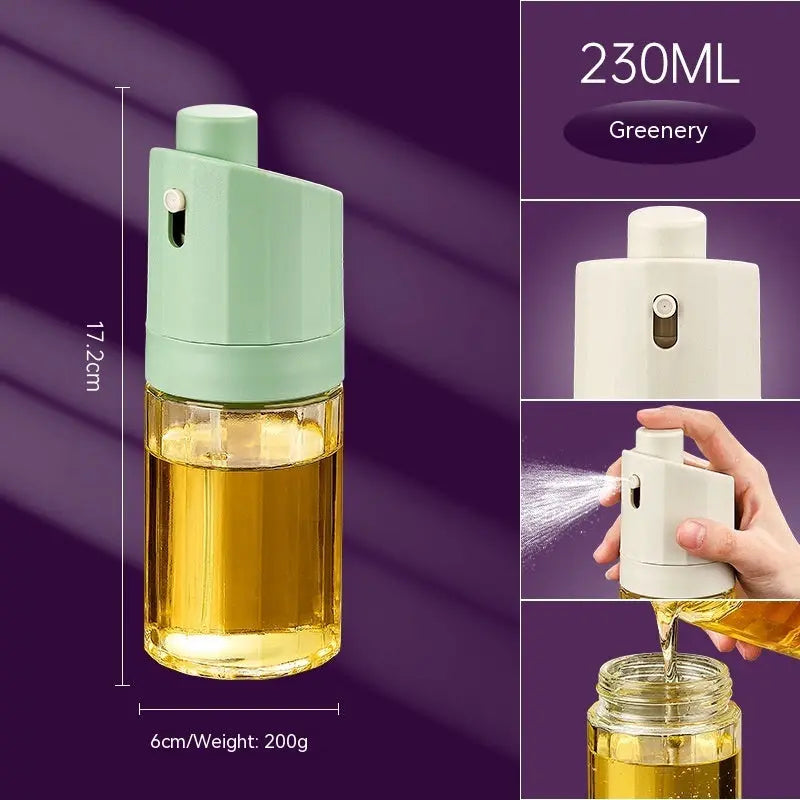 Kitchen Gadget 2-in-1 Glass Oil Bottle Press Oil Dispenser Barbecue Fuel Injector - Glamour gadget04