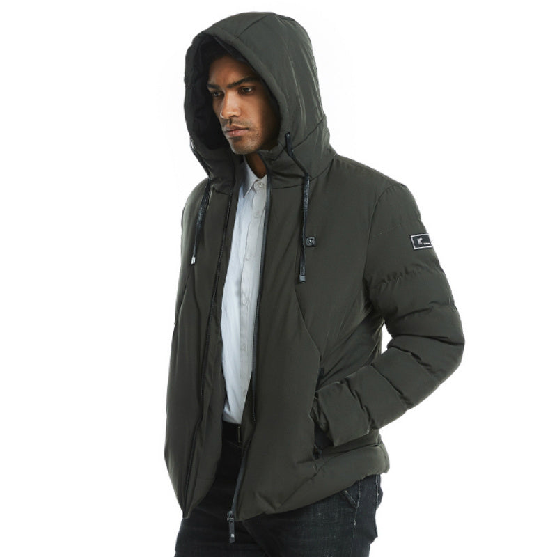 New Men Women Cotton Coat USB Smart Electric Heated Jackets Winter Thicken Down Hooded Outdoor Hiking Ski Clothing 7XL - Glamour gadget04