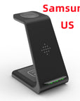 3 In 1 Fast Charging Station Wireless Charger Stand Wireless Quick Charge Dock For Phone Holder