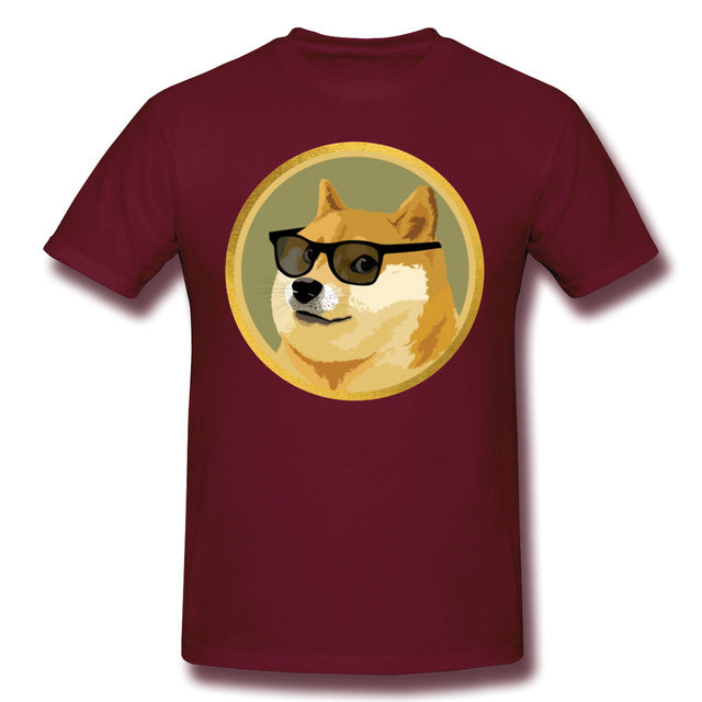 Men Clothing Dogecoin T Shirt Doge Coin Apparel Fashion Shor - Glamour gadget04