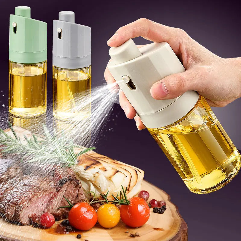Kitchen Gadget 2-in-1 Glass Oil Bottle Press Oil Dispenser Barbecue Fuel Injector - Glamour gadget04